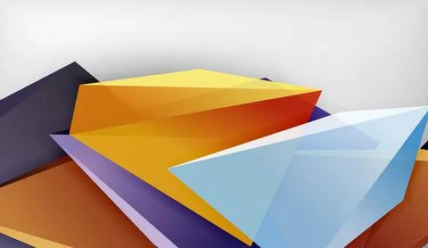 3D triangle vector abstract background. Business or technology design for Stock Illustration