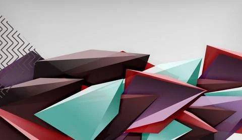3D triangle vector abstract background. Business or technology design for Illustrazione stock