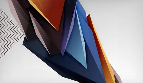 3D triangle vector abstract background. Business or technology design for Stock Illustration