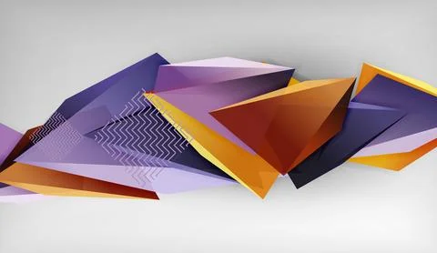 3D triangle vector abstract background. Business or technology design for Stock Illustration