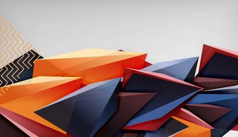 3D triangle vector abstract background. Business or technology design for Illustrazione stock