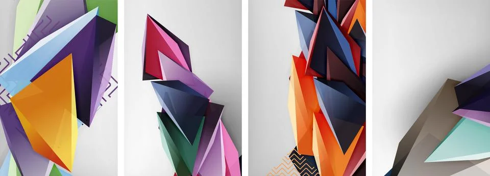 3D triangle vector abstract background. Business or technology design for 库存插图