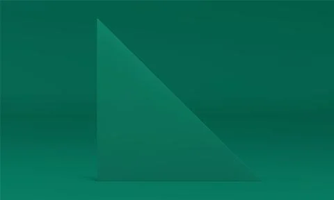 3d triangle wall green realistic backdrop promo studio interior design elemen Stock Illustration