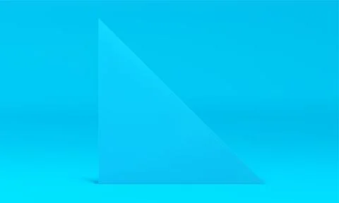 3d triangle wall modern blue angular decor element for interior presentatio.. Stock Illustration