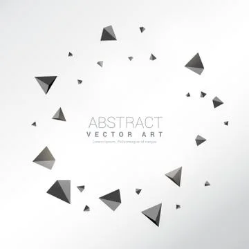 3d triangles frame vector background 库存插图