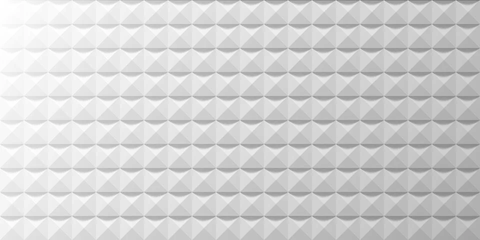 3D triangles seamless pattern. Vector geometric background. Monochrome white Stock Illustration