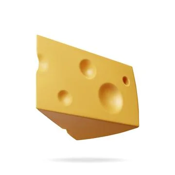 3D Triangular Piece of Cheese Illustrazione stock