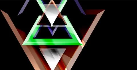 3d triangular vector minimal abstract background design, abstract poster Stock Illustration