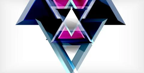3d triangular vector minimal abstract background design, abstract poster 库存插图