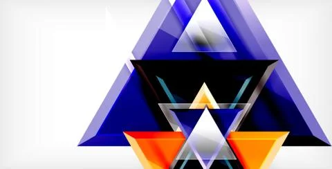 3d triangular vector minimal abstract background design, abstract poster Stock Illustration