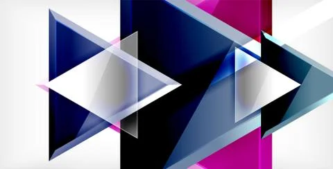 3d triangular vector minimal abstract background design, abstract poster Ilustração Stock