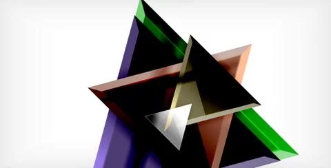 3d triangular vector minimal abstract background design, abstract poster Stock Illustration