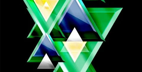 3d triangular vector minimal abstract background design, abstract poster Ilustração Stock