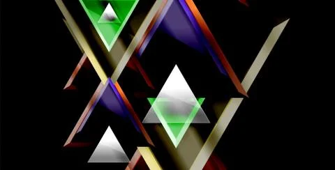3d triangular vector minimal abstract background design, abstract poster Stock Illustration