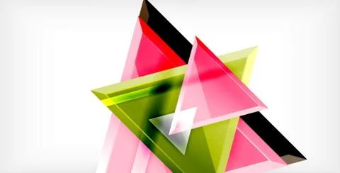 3d triangular vector minimal abstract background design, abstract poster Stock Illustration