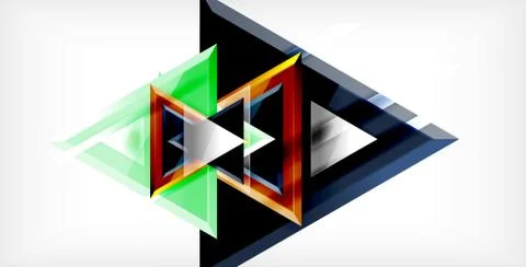3d triangular vector minimal abstract background design, abstract poster Stock Illustration