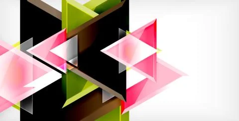 3d triangular vector minimal abstract background design, abstract poster Ilustração Stock
