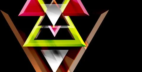 3d triangular vector minimal abstract background design, abstract poster Stock Illustration