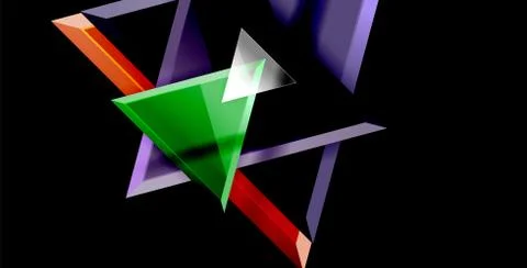 3d triangular vector minimal abstract background design, abstract poster Illustrazione stock