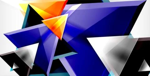3d triangular vector minimal abstract background design, abstract poster イラスト素材