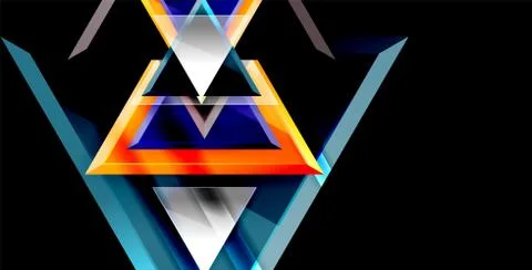 3d triangular vector minimal abstract background design, abstract poster Stock Illustration