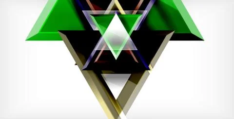 3d triangular vector minimal abstract background design, abstract poster Stock Illustration