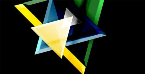 3d triangular vector minimal abstract background design, abstract poster Stock Illustration