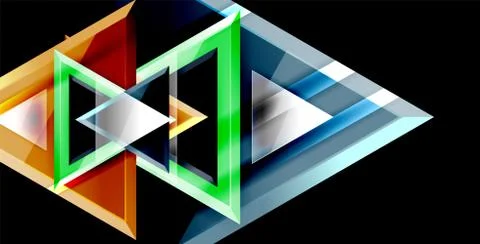 3d triangular vector minimal abstract background design, abstract poster Illustrazione stock