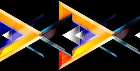 3d triangular vector minimal abstract background design, abstract poster Stock Illustration