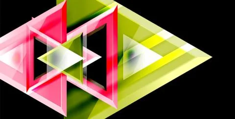 3d triangular vector minimal abstract background design, abstract poster Stock Illustration