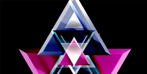 3d triangular vector minimal abstract background design, abstract poster Stock Illustration