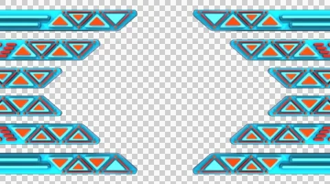 3D TRIBAL PATTERN DIAMOND BUTTONS FRAME BACKGROUND. ALPHA CHANNEL. Stock Footage 47985996
