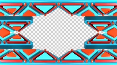 3D TRIBAL PATTERN KNOBS FRAME ANIMATION. ALPHA CHANNEL. Video stock 47986072