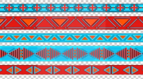 3D TRIBAL PATTERN WEBBING BACKGROUND ANIMATION. ALPHA CHANNEL. Video stock 47966609