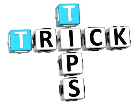 3d trick tips crossword Stock Illustration