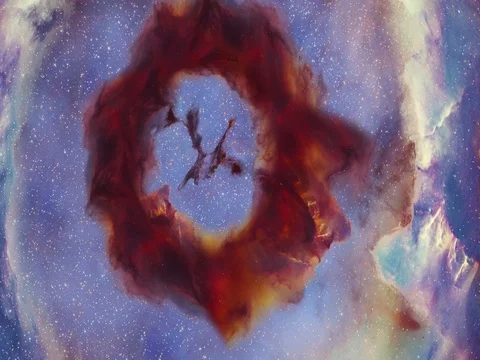 3D Trifid Nebula Stock Footage 69774013