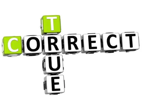 3d true correct crossword 스톡 일러스트