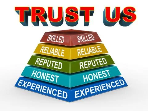 3d trust us concept pyramid Stock Illustration