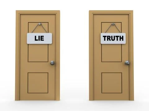 3d truth lie door Stock Illustration