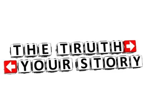3d the truth your story button click here block text Stockillustratie