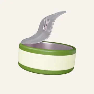 3d tuna can, camping objects and scenes, monochrome yellow camping equipment Stock Illustration