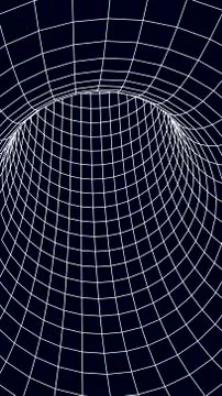 3D tunnel grid.Wireframe 3D surface tunnel.Grid texture. Stock Illustration