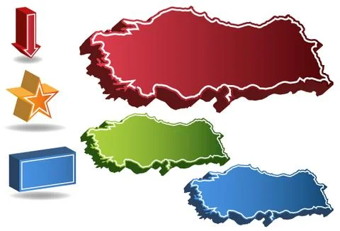 3d turkey country map Stock Illustration