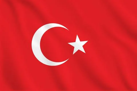 3D Turkey waving flag pattern background. Realistic national flag design. A.. Stock Illustration