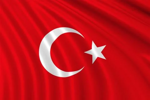 3d Turkey waving flag Stock Photos