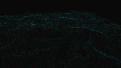 3D Turquoise particles flowing, animated background of particles, waves Stock Footage 302189049