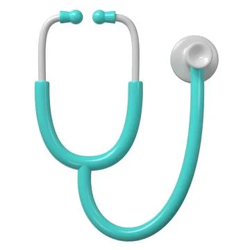 3d turquoise stethoscope icon. Render Illustration medical tool. Symbol concept イラスト素材