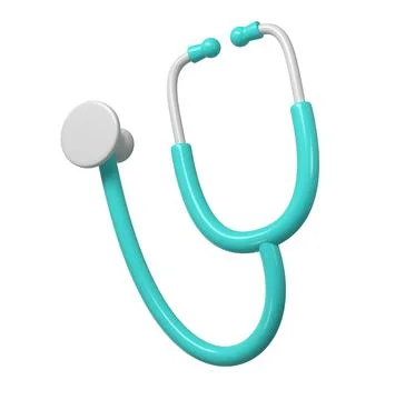 3d turquoise stethoscope icon. Render Illustration medical tool. Symbol concept イラスト素材