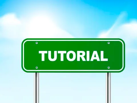 3d tutorial road sign Illustrazione stock