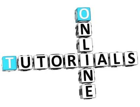 3d tutorials online crossword Illustrazione stock